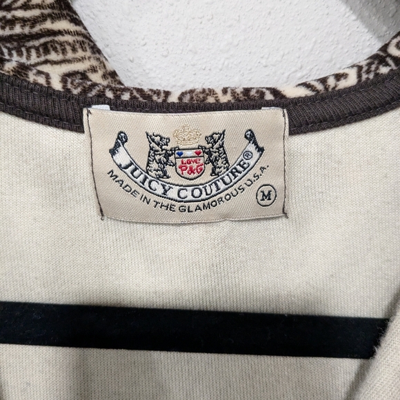 Juicy Couture Y2K Vintage Medium Brown Paisley Velour Full Zip Hoodie Ja… - Picture 4 of 6